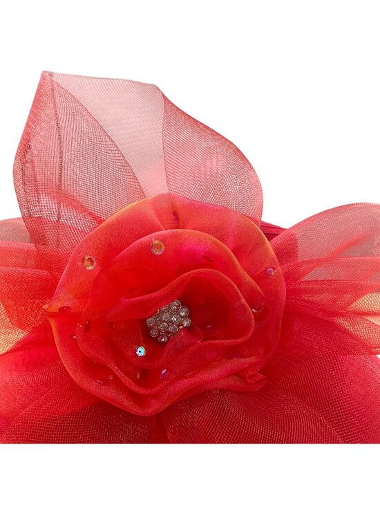 Whittall & Shon Womens Red Dress Hat With Decorative Flower main image 7